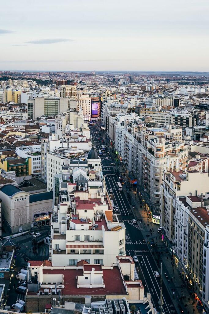 Panoramic view of the Madrid city. Spain.